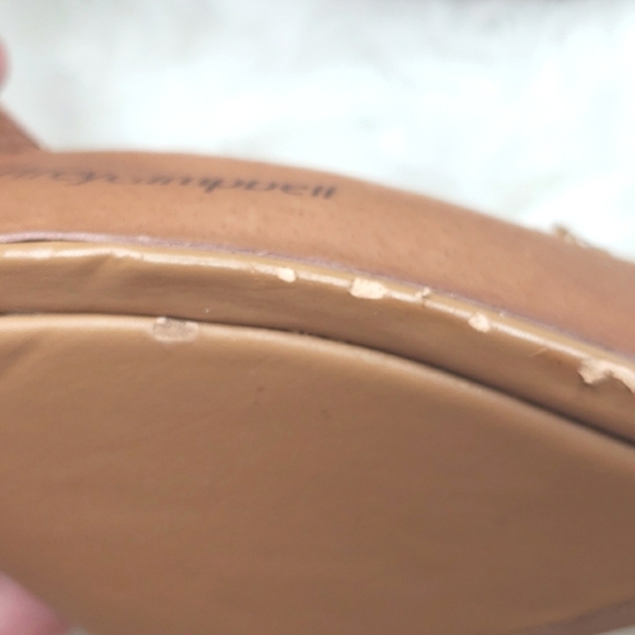 Jeffrey Campbell Tan Leather Wedge Sandals 6 Ankle strap - Picture 5 of 12